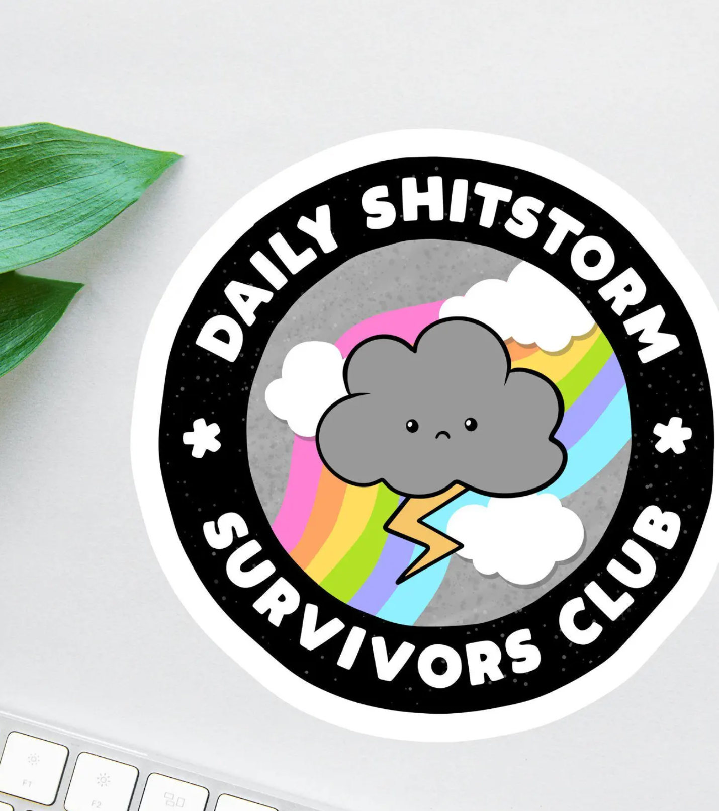 Daily Shitstorm Survivors Club Sticker, Dumpster Fire Sticker, Anxiety Sticker, Sarcastic Sticker