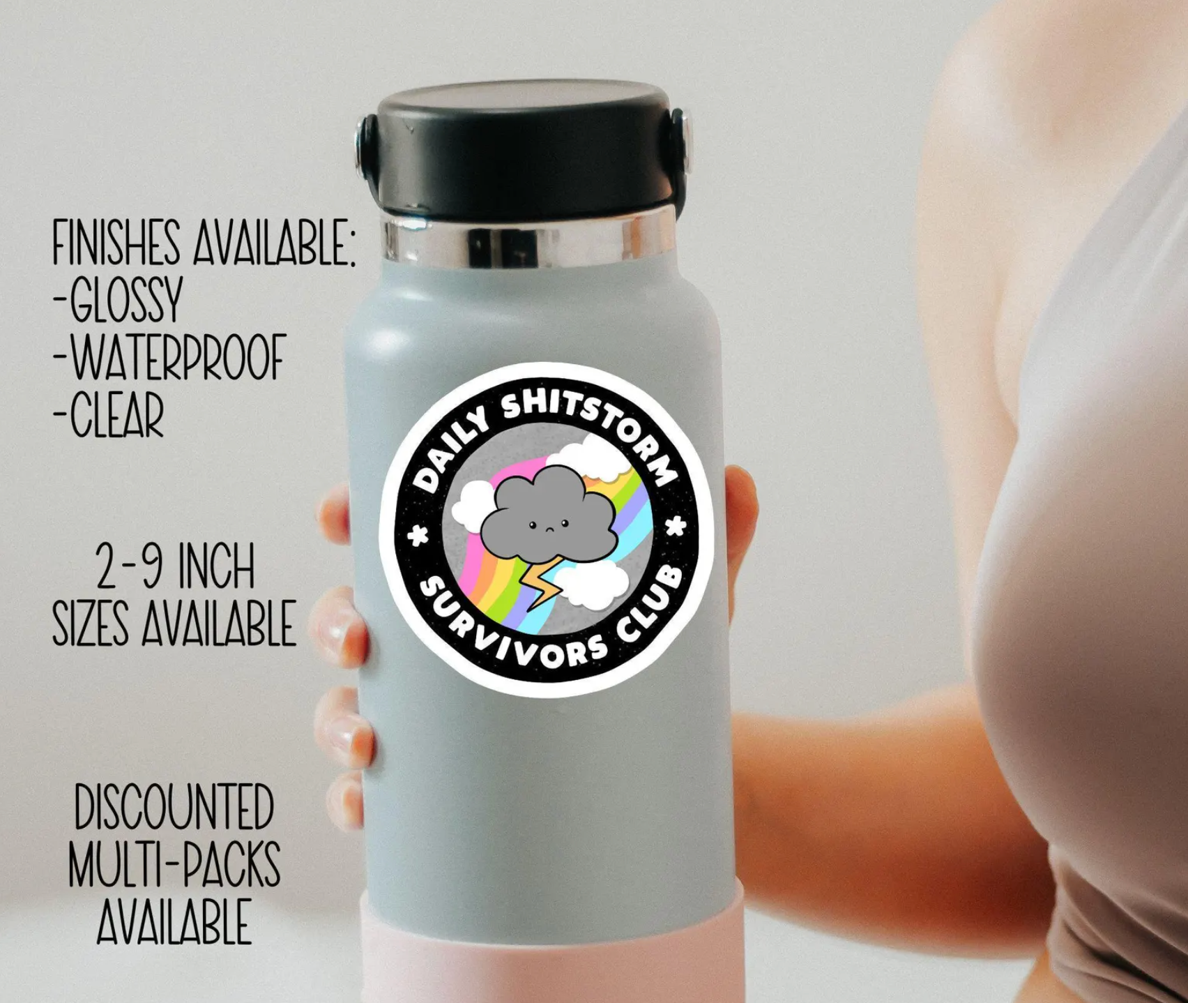 Daily Shitstorm Survivors Club Sticker, Dumpster Fire Sticker, Anxiety Sticker, Sarcastic Sticker