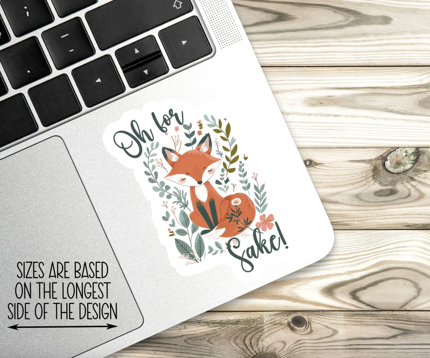 Funny Fox Sticker, Oh For Fox Sake Sticker, Folk Art Fox, Funny Laptop Decal, Coworker Magnet